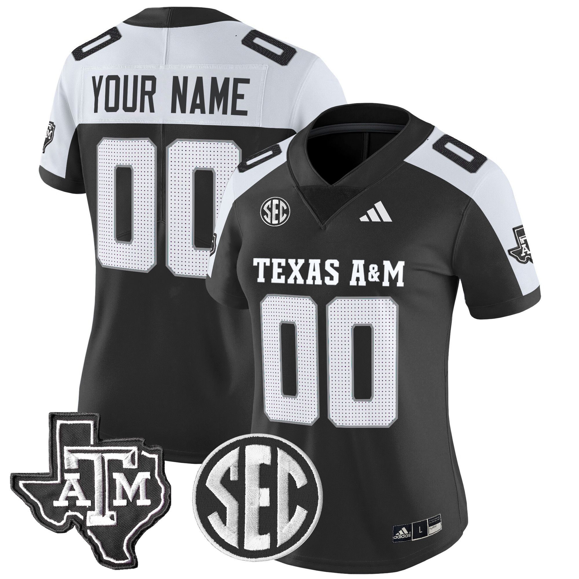 Women Texas A&M Aggies Black 2024 Vapor Limited Custom NCAA Jersey->customized ncaa jersey->Custom Jersey